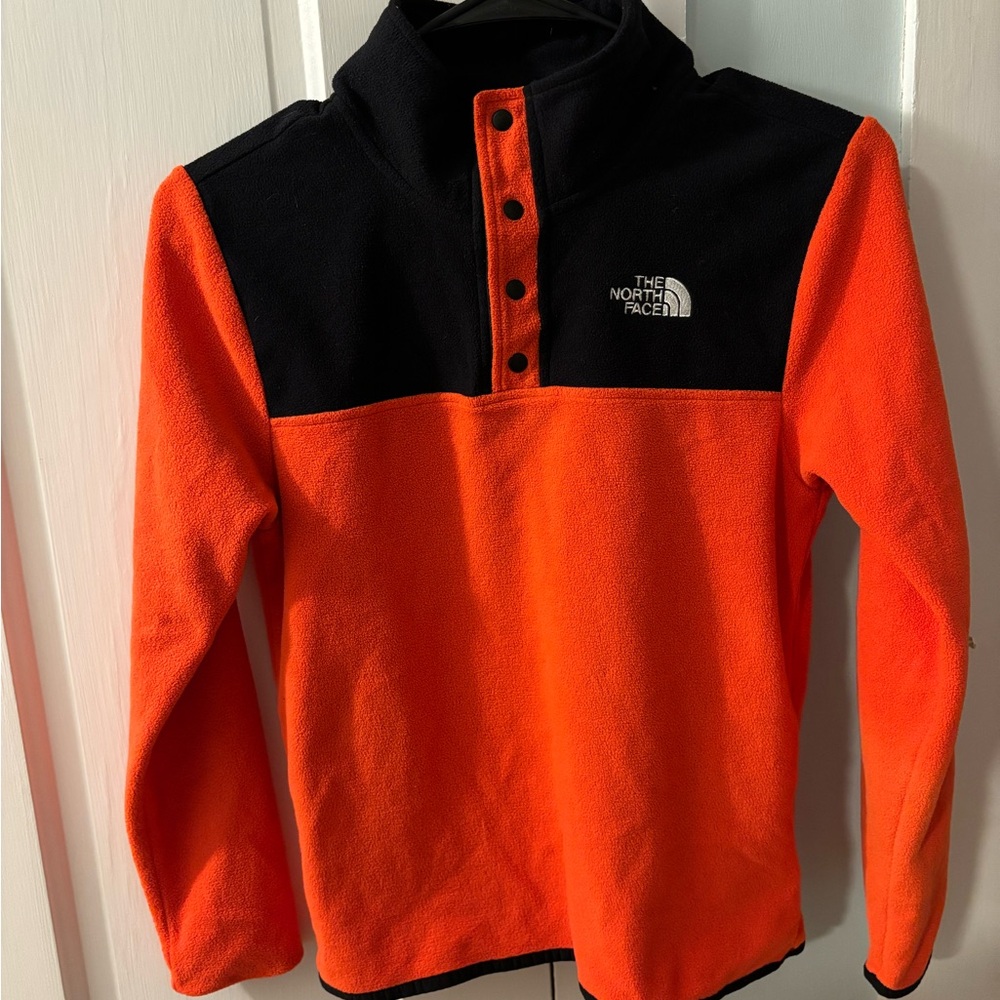 The North Face Orange and Black Fleece Pullover